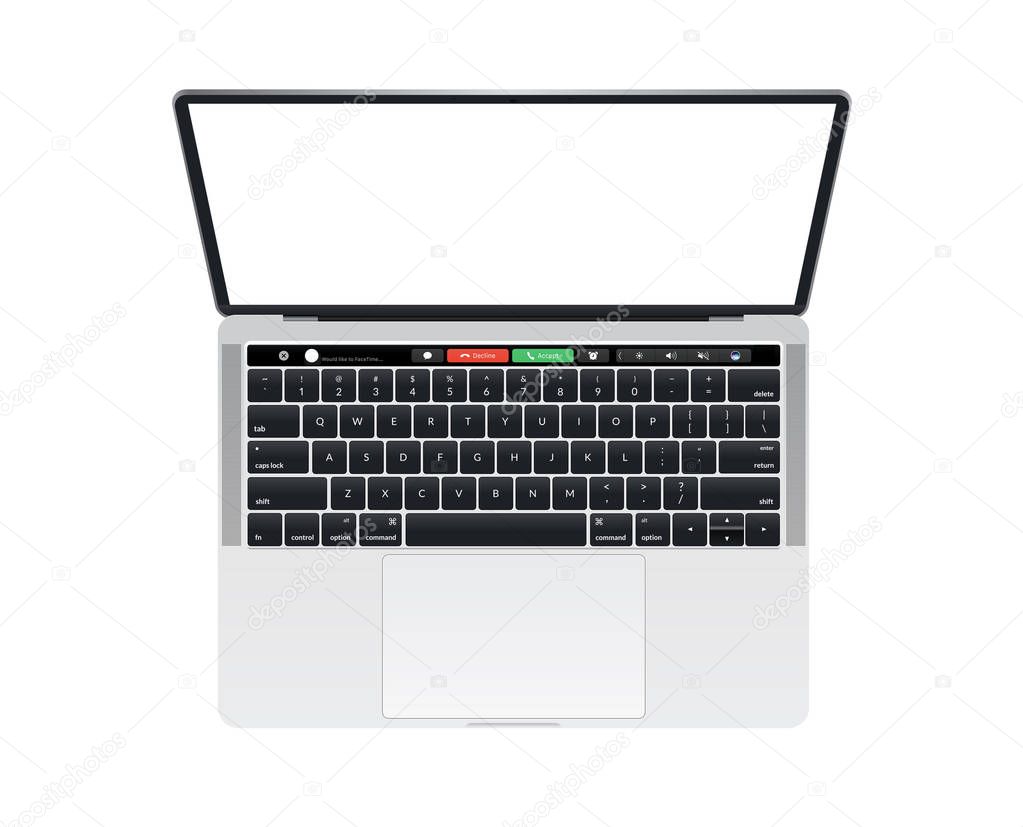 Apple MacBook Pro touch bar notebook computer mockup