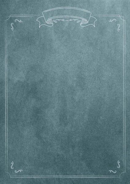 Μπλε υφή φόντου κενό χαρτί με ρετρό περίγραμμα — Φωτογραφία Αρχείου