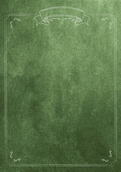 Gröna textur blankt papper bakgrund med retro gränsen — Stockfoto