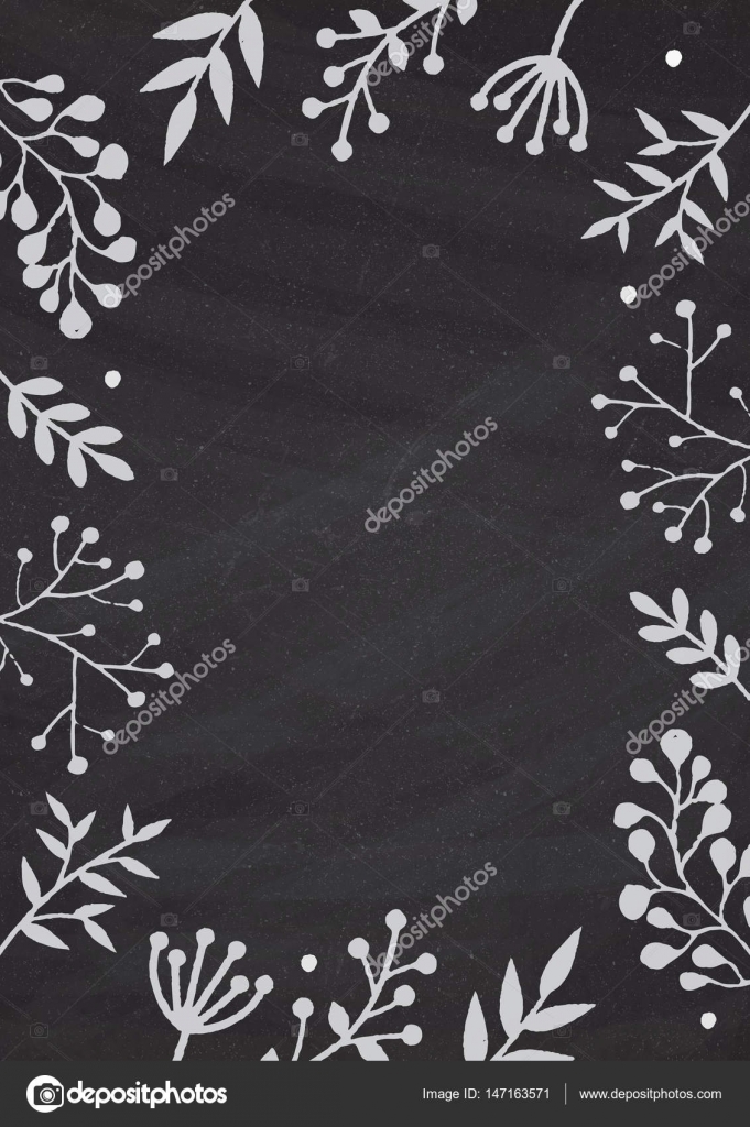 Classroom blackboard background with floral border Stock Vector Image by  ©cougarsan #147163571