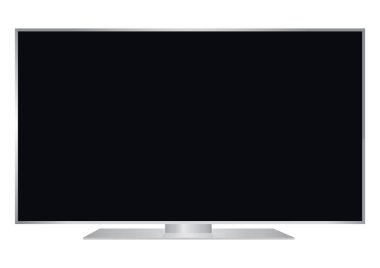 izole Oled gümüş düz akıllı geniş Tv ve siyah bir ekran