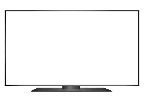 Isolé OLED noir plat smart large TV et écran blanc — Image vectorielle