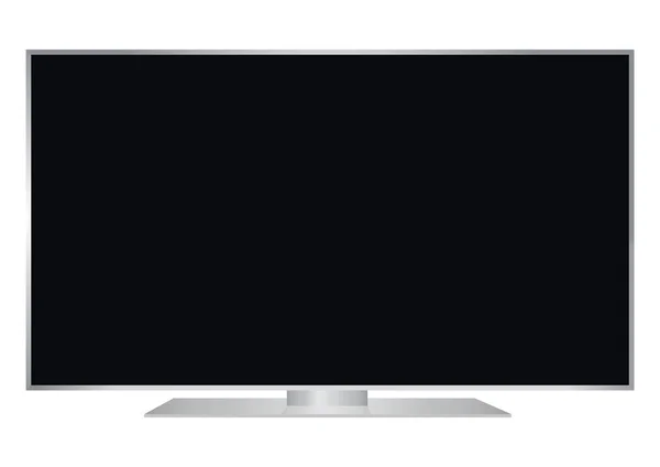 Isolado OLED prata plana inteligente ampla TV e tela preta —  Vetores de Stock