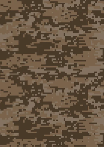 Digitale donkere bruine militaire camouflage patroon achtergrond — Stockvector