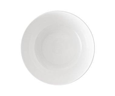 İzole tek beyaz daire çanak kap beyaz arka plan üzerinde