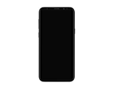 İzole siyah smartphone mockup boş ekran ile