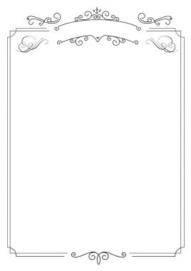 Süs retro zarif kenarlık ve beyaz arka plan