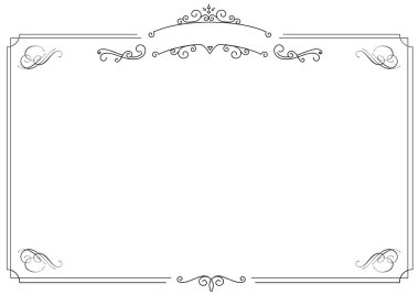 Süs retro zarif siyah kenarlık ve beyaz arka plan