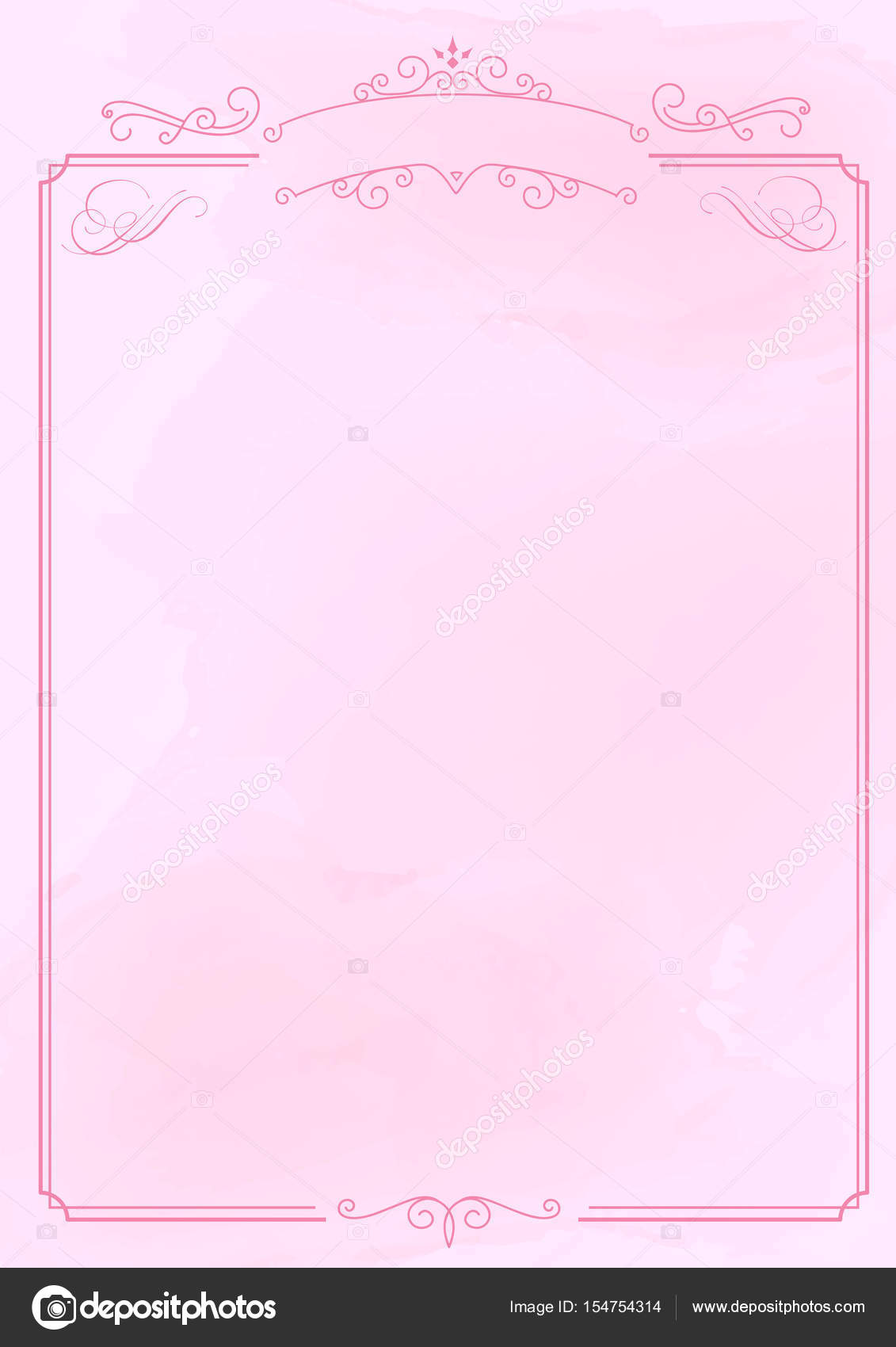 Ornamental retro border and pink ink brush paper background Stock  Illustration by ©cougarsan #154754314