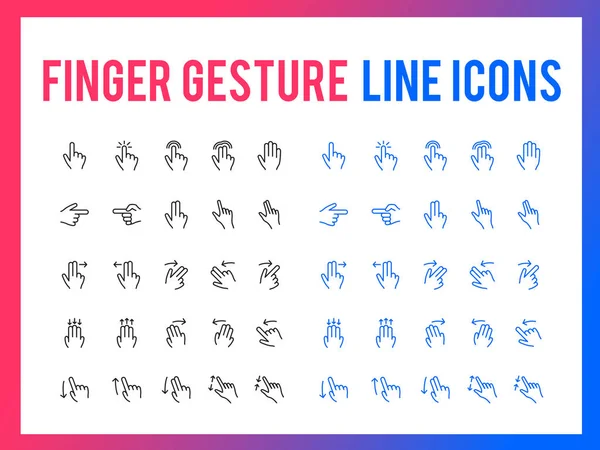 Vinger gebaar vector lijn icon - app en mobiele web responsieve — Stockvector