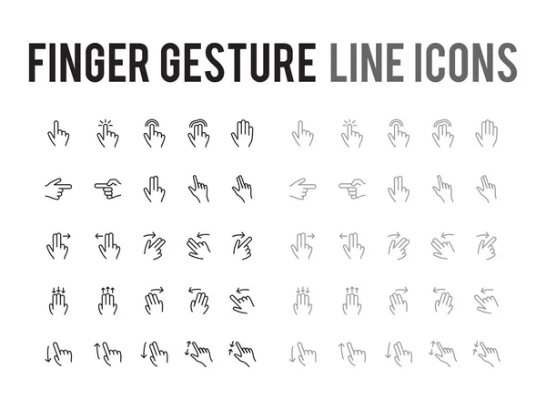 Finger gesture vector line icon - app and mobile web responsive Royalty Free Stock Vectors