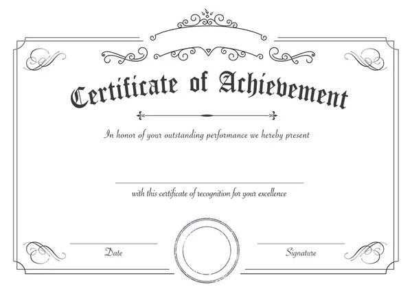 Modèle de papier de certificat de réussite classique et rétro — Image vectorielle