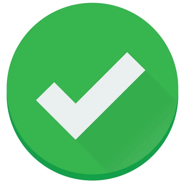 Plano verde verificado, acabamento, ícone vetorial correto — Vetor de Stock