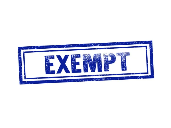EXEMPT blu timbro sigillo messaggio di testo su sfondo bianco — Vettoriale Stock