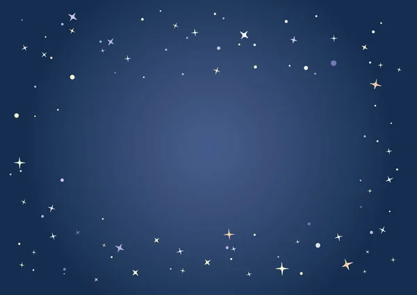 Έναστρο μοτίβο περιγράμματος και σκοτεινό βράδυ φόντο του ουρανού — Διανυσματικό Αρχείο
