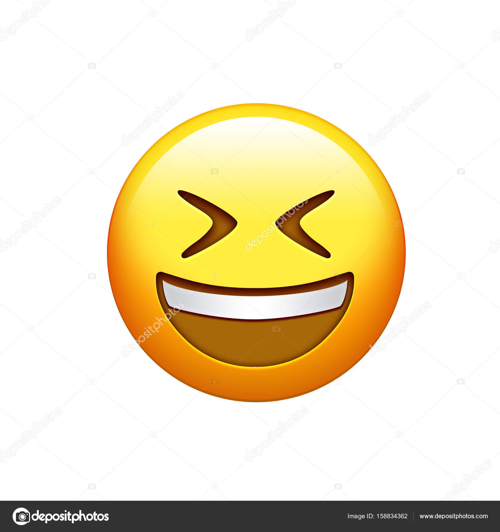 Emoji yellow face laughing out loud with eyes closed icon Stock  Illustration by ©cougarsan #158834362, image size:1600x1700