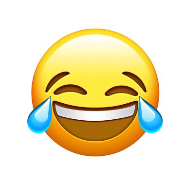 Emoji sarı yüzü güler ve ağlar.