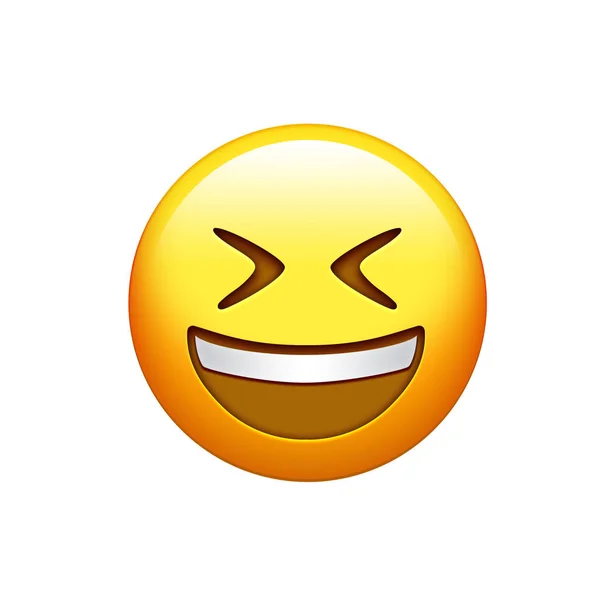 Emoji sarı yüz kahkahalarla gülmekten gözleri kapalı simge