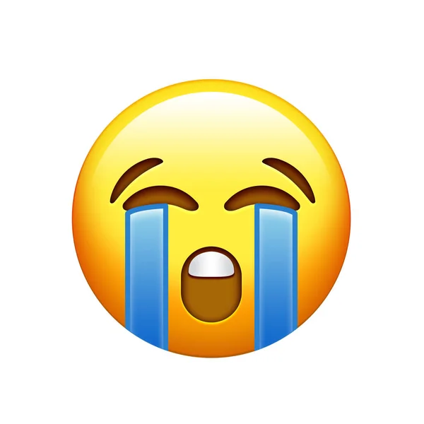 Emoji giallo triste volto con lacrime lacrime icona — Foto Stock