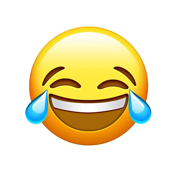 Emoji gelbes Gesicht lol lachen und weinen Tränen Symbol — Stockfoto