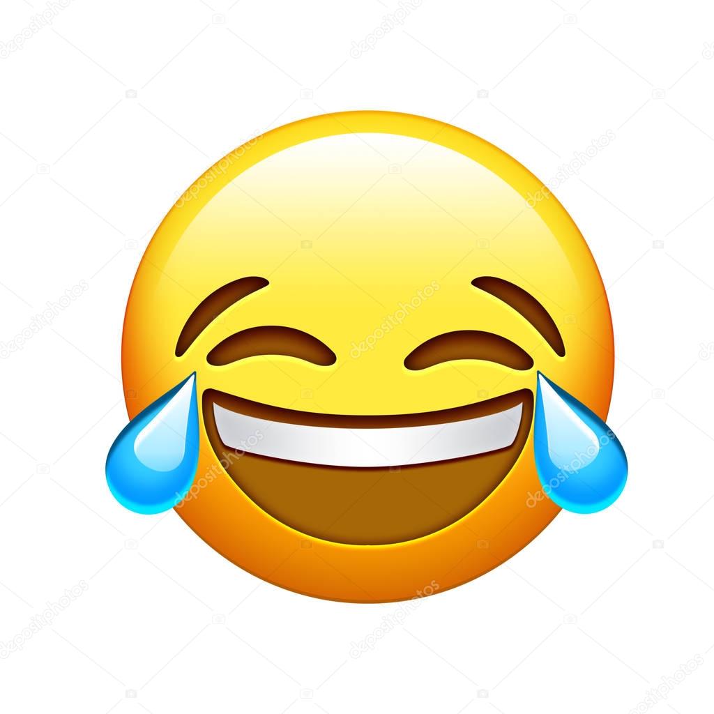 Emoji sarı yüzü güler ve ağlar. Stok İllüstrasyon: ©cougarsan #158834410