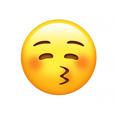 Emoji sarı yüz yapma öpüşme moti yüzü kızaran dudaklı, büktü