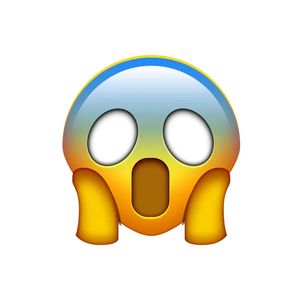 İzole emoji sarı iki el simgesi olan korkunç yüzü