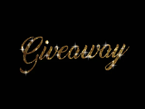 Gyllene glitter av isolerade hand skriva ordet Giveaway — Stock vektor