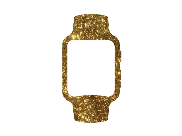 Vektor emas glitter warna emas datar ikon jam tangan cerdas - Stok Vektor