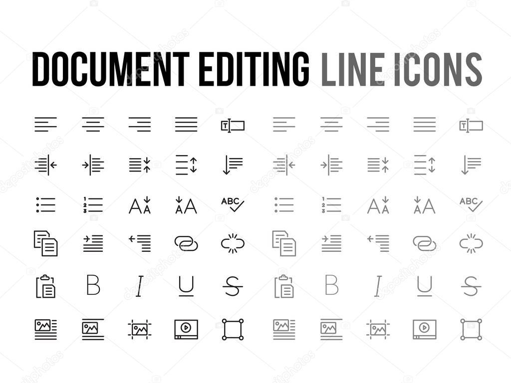 Document text editing vector line icon for app, mobile website r