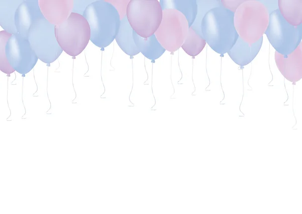 Cor pastel azul e roxo celebrar balão de plástico ar —  Vetores de Stock