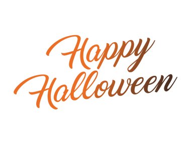 Sözcük mutlu Hallo yazmaya siyah ve turuncu degrade izole el