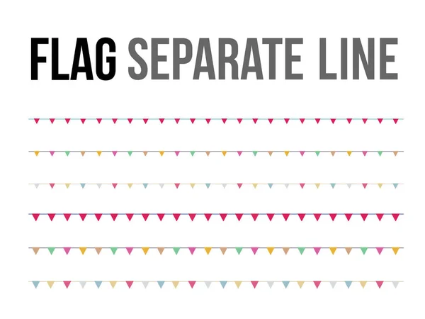 Vetor colorido bandeira separada linha design layout componente — Vetor de Stock