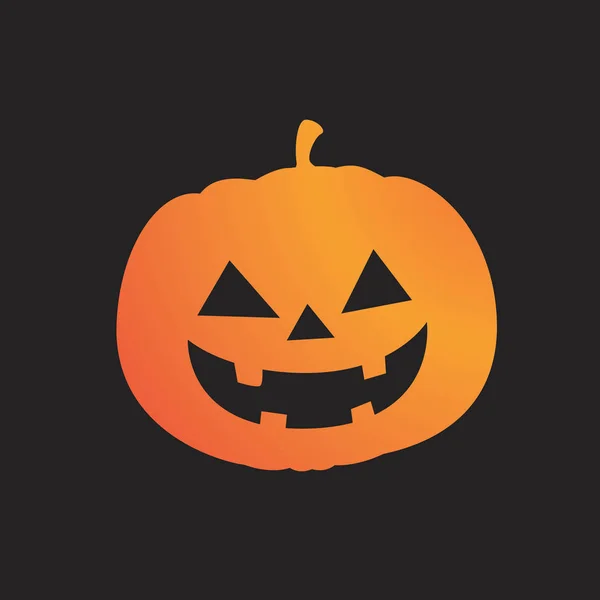 Icona piatta della zucca di festa di Halloween del gradiente arancione — Vettoriale Stock