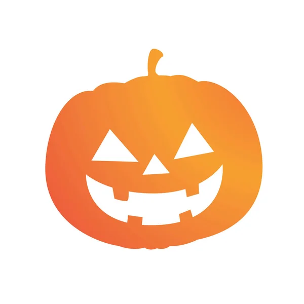 Icona piatta della zucca di festa di Halloween del gradiente arancione — Vettoriale Stock