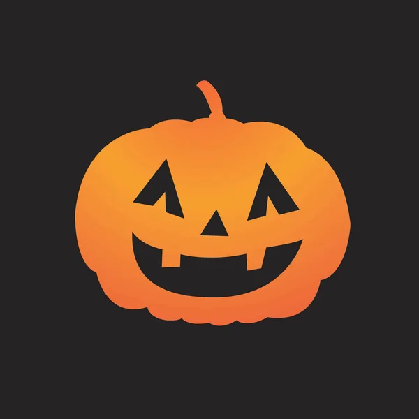 Golden gradiente Halloween vacanza zucca icona piatta — Vettoriale Stock