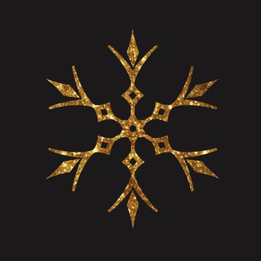 Altın glitter retro Noel yıldız dekorasyon düz simgesi