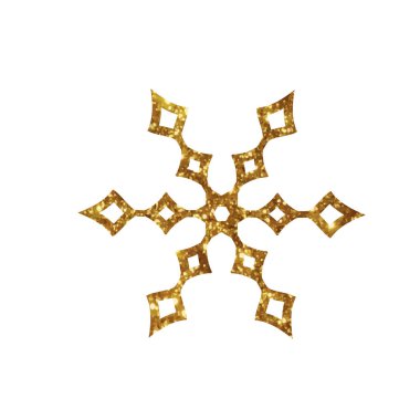 Altın glitter retro bitki deocration düz simgesi