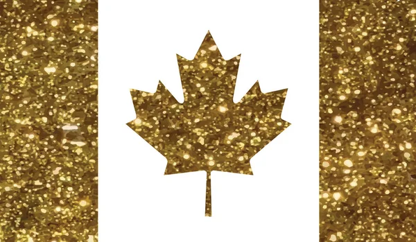 Ikona příznaku země Kanada zlaté třpytky vektorové — Stockový vektor