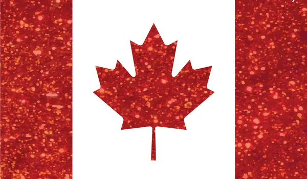 Vektor röda glitter Kanada land flagga icon — Stock vektor