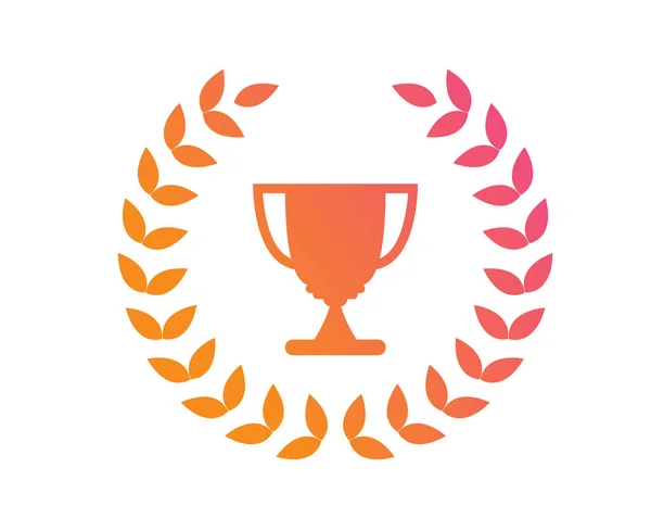 Vector verloop roze tot oranje award prijs cup — Stockvector