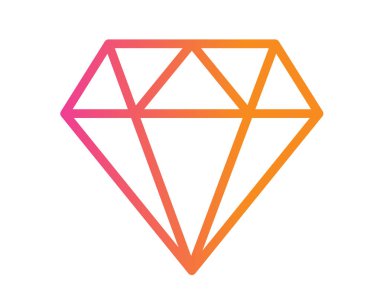 Vektör degrade Turuncu pembe düz elmas simgesi