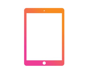 Vektör renkli gradyan turuncu düz tablet bilgisayar ICO için pembe