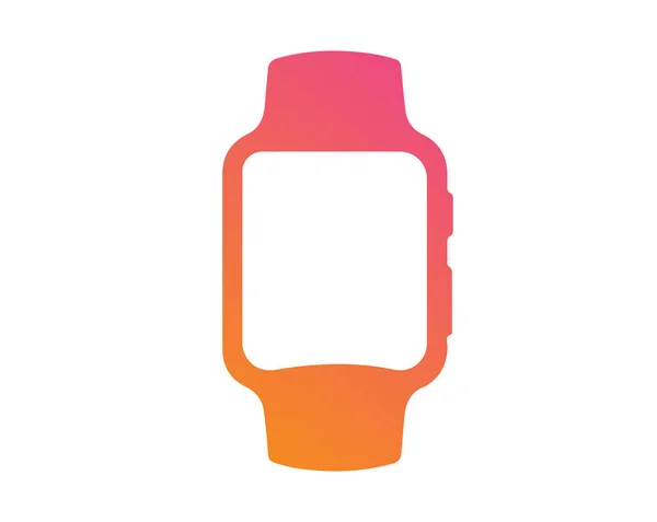 Vector gradient pink to orange flat smart watch icon — Stock Vector