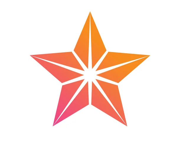 Barevný přechod růžové až oranžové recenzi ikonu hvězdičky — Stockový vektor