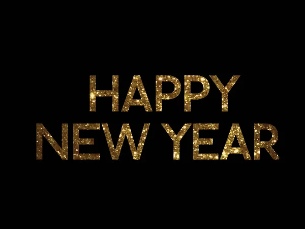 Golden glitter isolated standard serif font word HAPPY New Year — стоковый вектор
