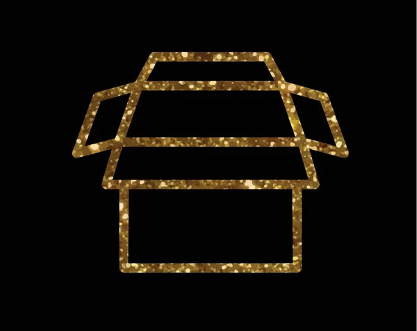 Векторна піктограма золотого блискітка доставки коробки лінії — стоковий вектор