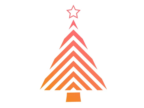 Vektor bunten Verlauf Weihnachtsbaum flache Symbol — Stockvektor