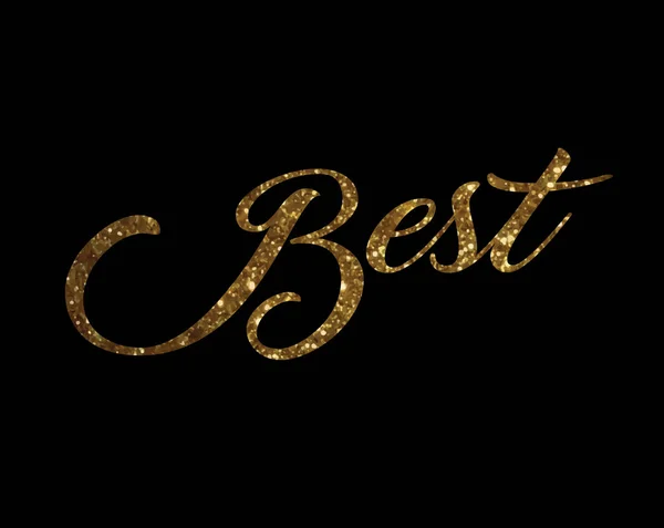 Glitter golden isolated hand writing word BEST — Stock Vector