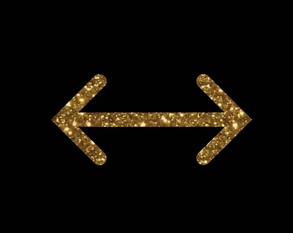 Glitter golden isolated arrow flat icon — Stock Vector